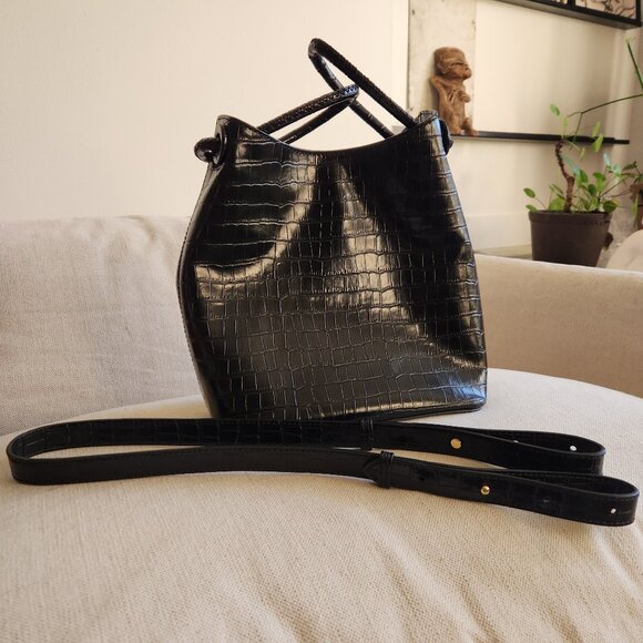 Elleme Paris “Vosges” Croc-Embossed Patent Leather Bucket Bag - EUC - Picture 9 of 15